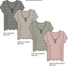 Ladies Striped V Neck Casual Top Summer Clearance Sale