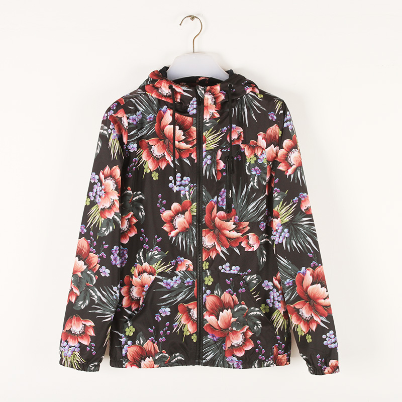 Ladies Printing Hooded Jacket