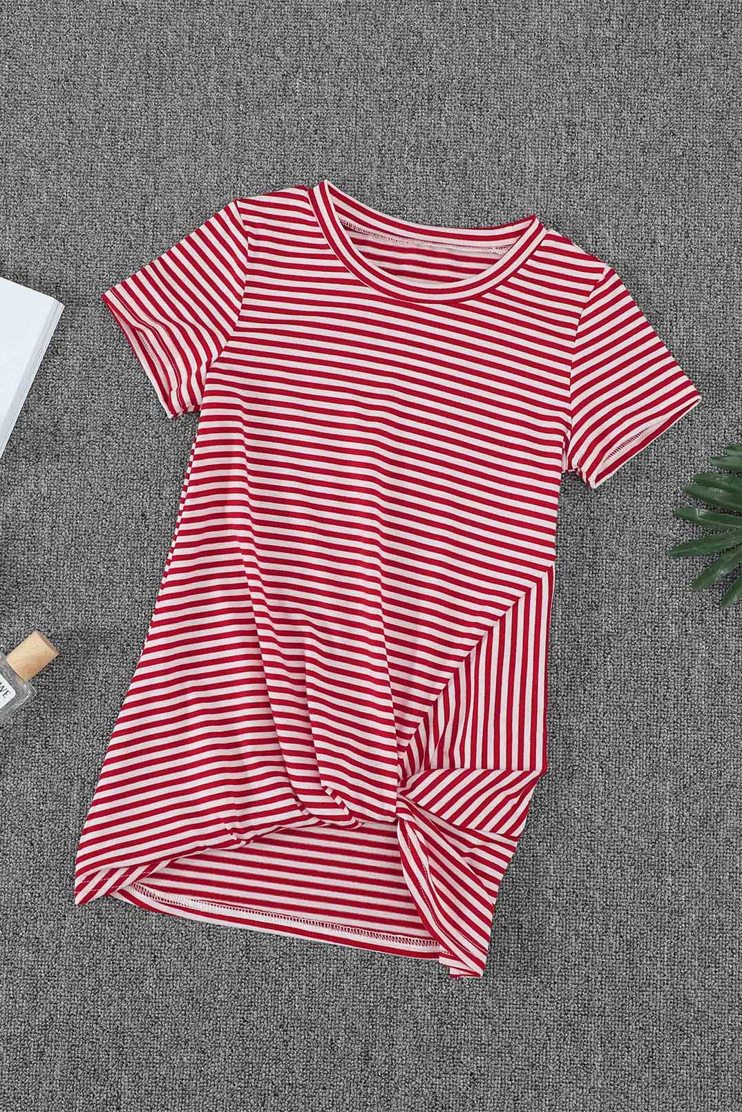 Girls Striped Longline Dress Tees