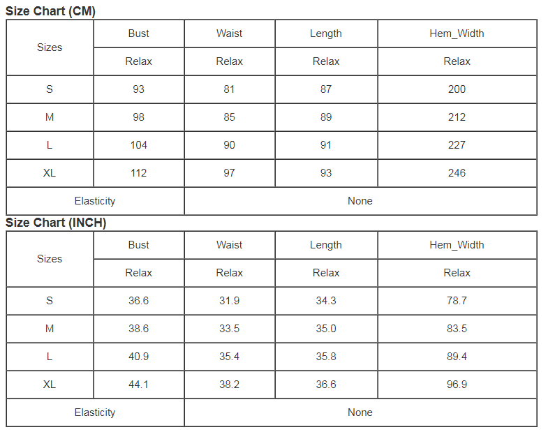 size chart