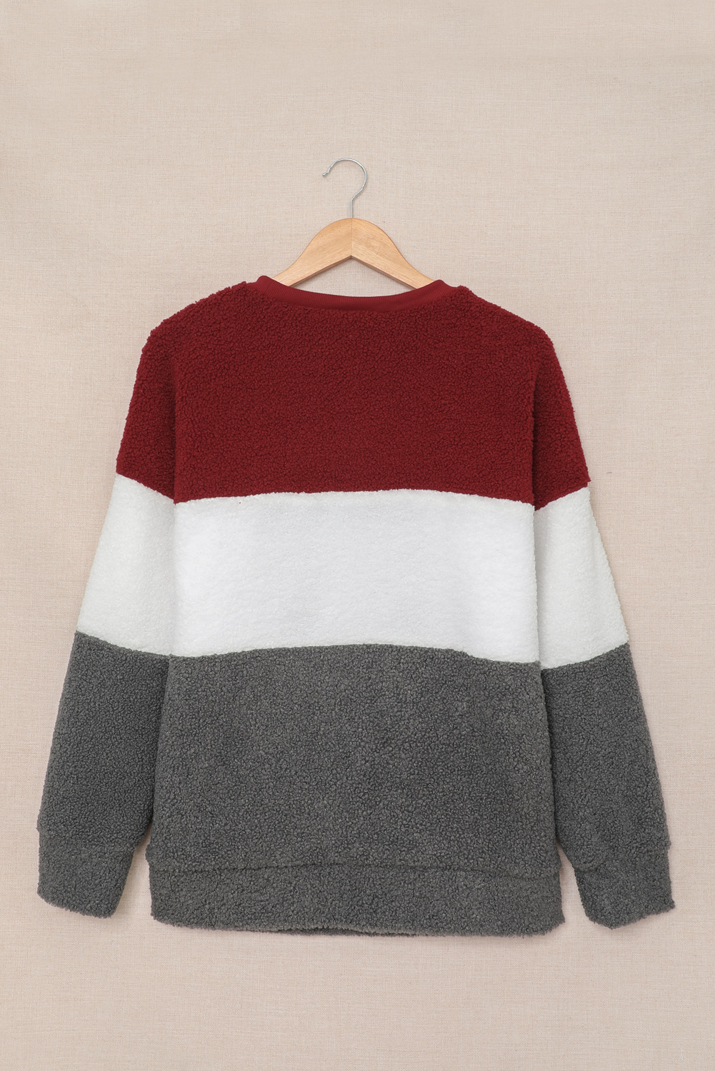 Ladies color blocked Soft plush sweaters (7)