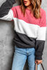 Ladies color blocked Soft plush sweaters