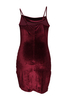 Ladies Spaghetti Straps Ruched Velvet Bodycon Dress 